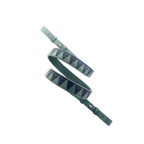 Sharktooth Bag Strap Leather Slim - Green & Black